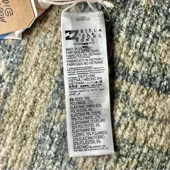 NWT Billabong Last Rays Plunge Multi Color Reversible Bikini Top Size Small - Picture 14 of 16